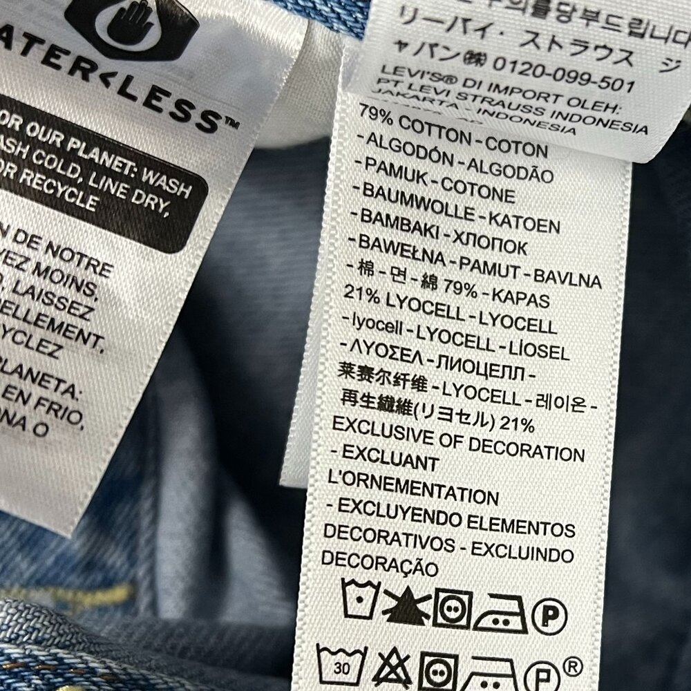 NEW Levi's Iconic Denim Jean Coverall Jumpsuit Sz L - Picture 13 of 15